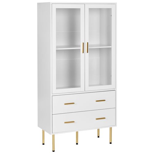 Vitrine En Verre Milora 80 Cm Blanc