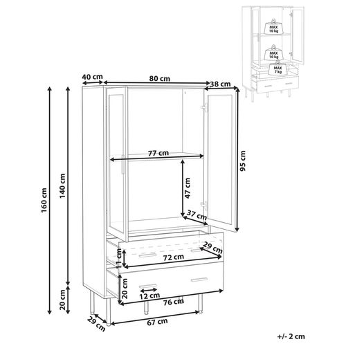 Vitrine En Verre Milora 80 Cm Blanc
