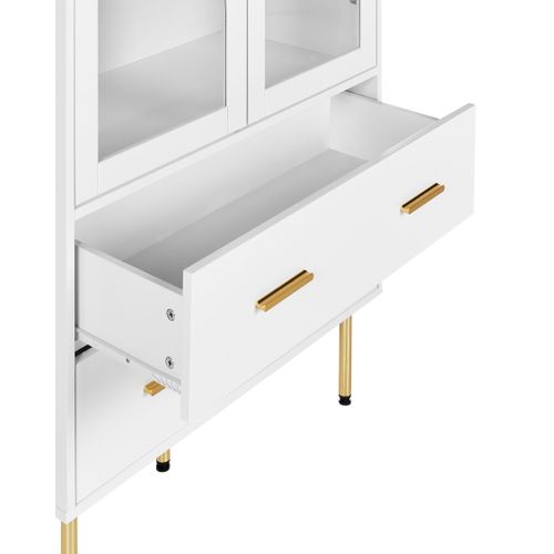 Vitrine En Verre Milora 80 Cm Blanc