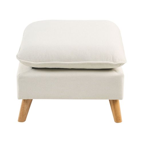 Canapé 3 Places Dalvik Tissu Blanc Avec Ottoman