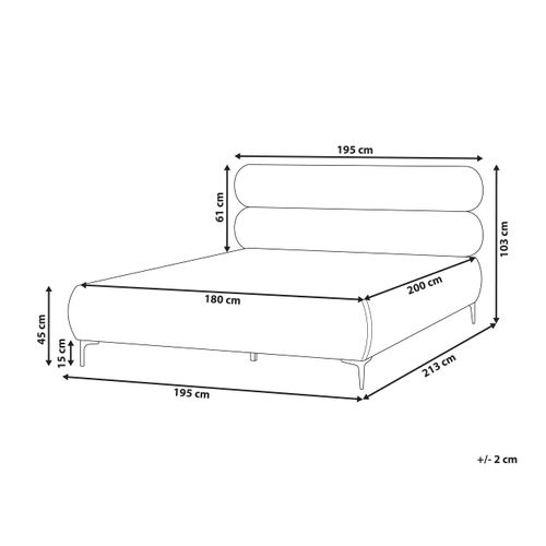 Lit Avec Sommier Bouclé Lessay 180 X 200 Cm Taupe
