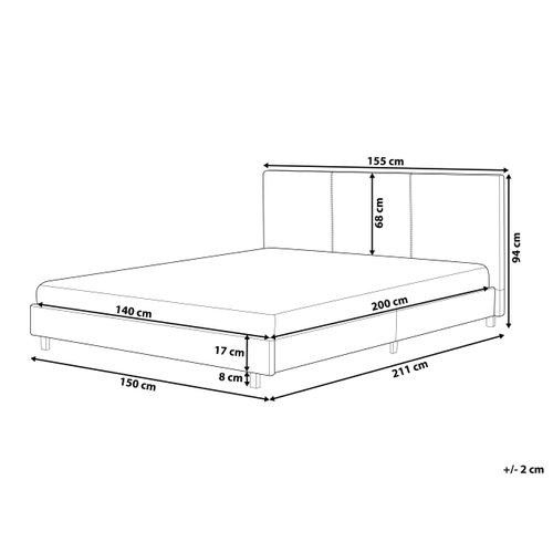 Lit Avec Sommier Bouclé Albi 140 X 200 Cm Marron