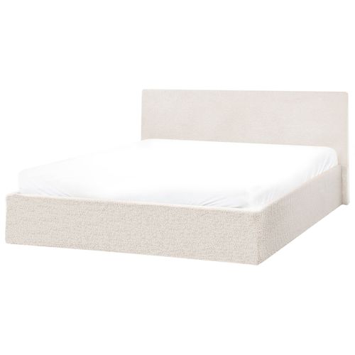 Lit Ottoman Bouclé Orbey 140 X 200 Cm Blanc Cassé