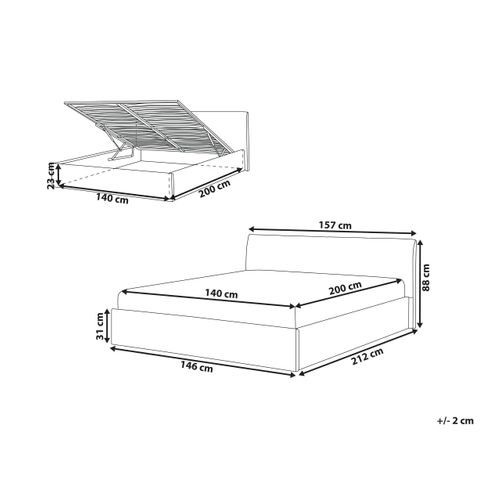 Lit Ottoman Bouclé Orbey 140 X 200 Cm Blanc Cassé