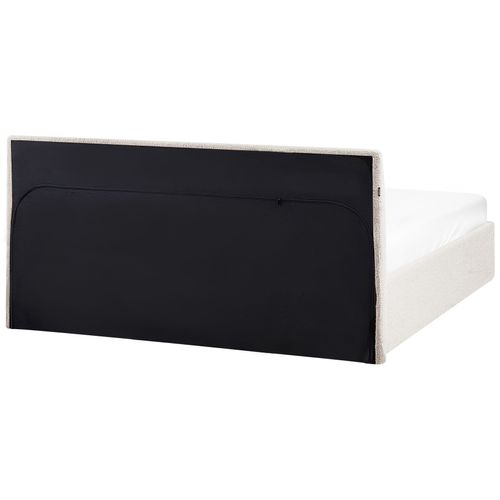 Lit Ottoman Bouclé Orbey 140 X 200 Cm Blanc Cassé