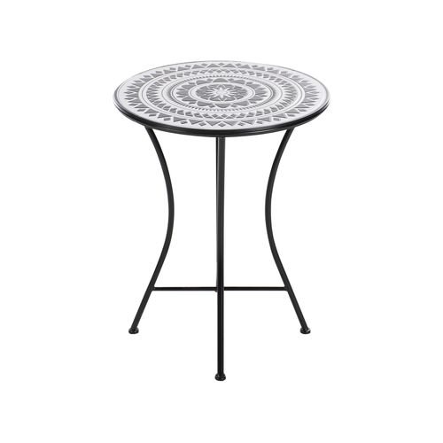Table Bistrot Comiso 60 Cm 60 Cm Métal Noir/blanc