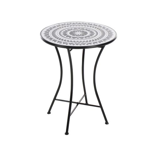 Table Bistrot Comiso 60 Cm 60 Cm Métal Noir/blanc