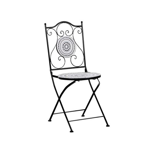 Ensemble Pour Bistro Pliant Comiso Métal Noir/blanc