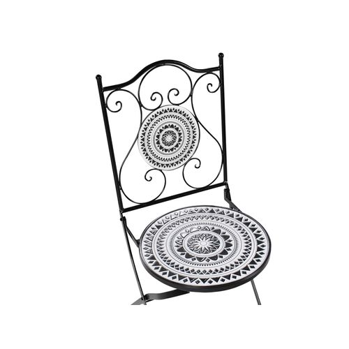 Ensemble Pour Bistro Pliant Comiso Métal Noir/blanc