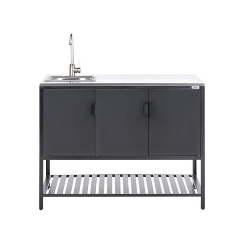 Meuble De Cuisine D'extérieur Avec Évier Maenza Métal Noir