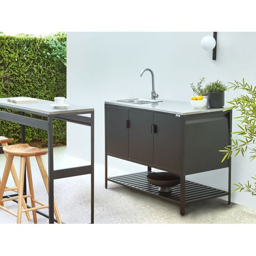 Meuble De Cuisine D'extérieur Avec Évier Maenza Métal Noir