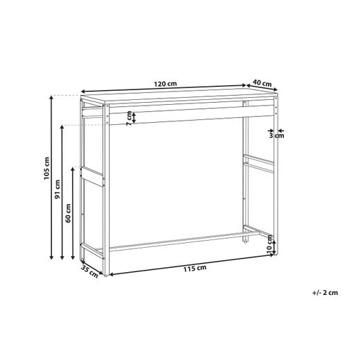 Table De Bar Pour L'extérieur Maenza Noir 40 Cm 120 Cm Métal