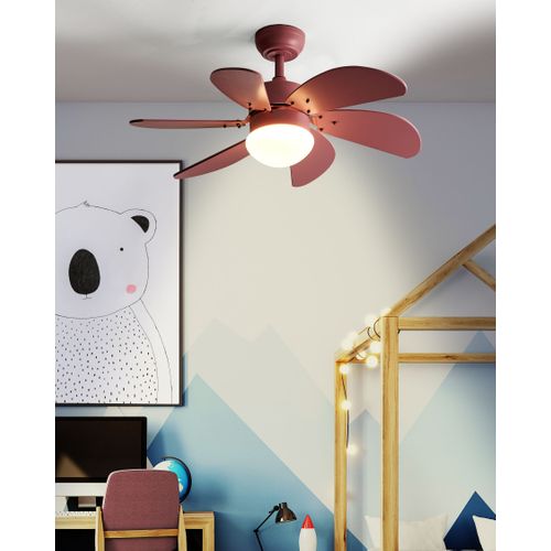 Ventilateur De Plafond Avec Lampe Logar Avec Télécommande LED Rose