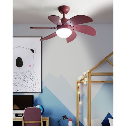 Ventilateur De Plafond Avec Lampe Logar Avec Télécommande LED Rose