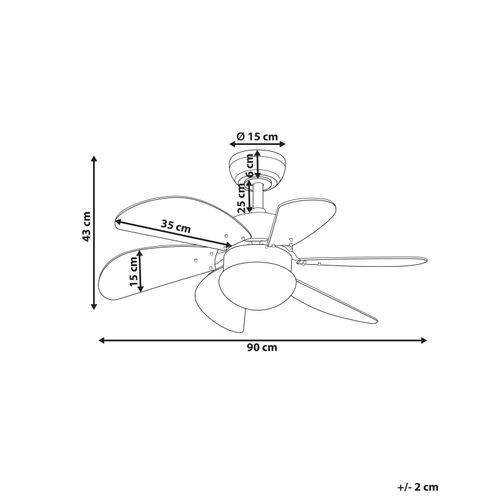 Ventilateur De Plafond Avec Lampe Logar Avec Télécommande LED Bleu