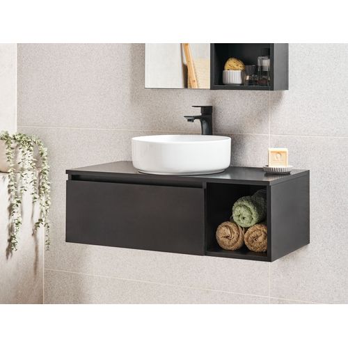 Meuble Lavabo Mural Rupanco 80 Cm Noir