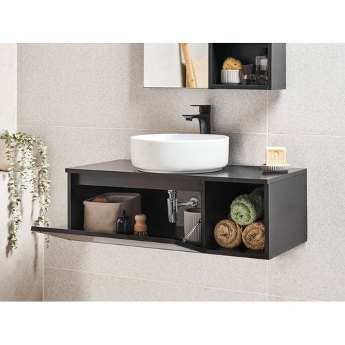 Meuble Lavabo Mural Rupanco 80 Cm Noir