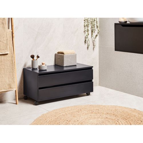 Meuble Haut Teresina Avec Roues 80 Cm Noir