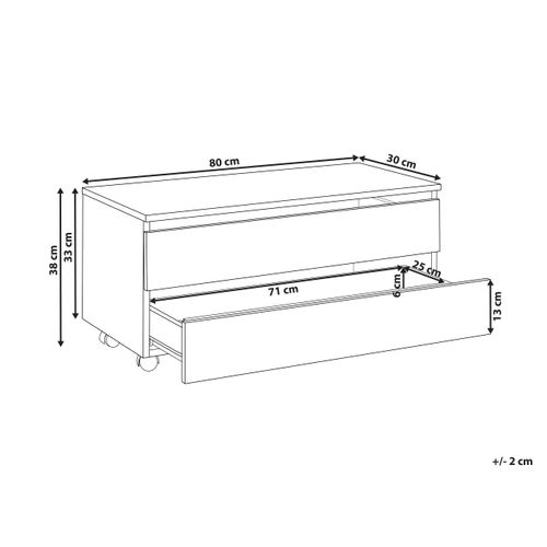 Meuble Haut Teresina Avec Roues 80 Cm Noir