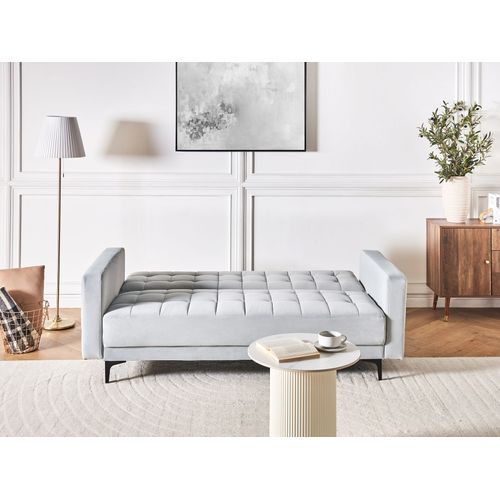 Canapé-lit 3 Places Aberdeen Velours Gris Clair