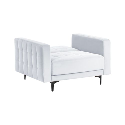 Fauteuil Aberdeen Velours Gris Clair