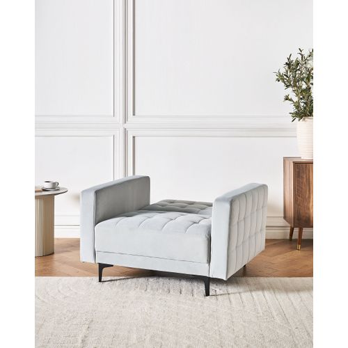 Fauteuil Aberdeen Velours Gris Clair