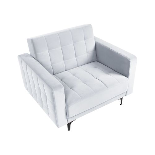 Fauteuil Aberdeen Velours Gris Clair