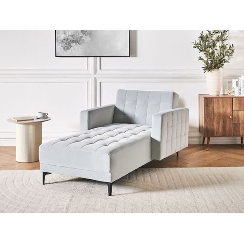 Méridienne Aberdeen Velours Gris Clair