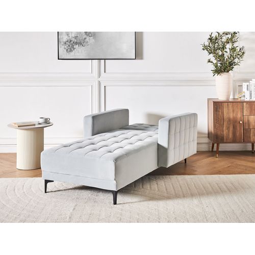 Méridienne Aberdeen Velours Gris Clair