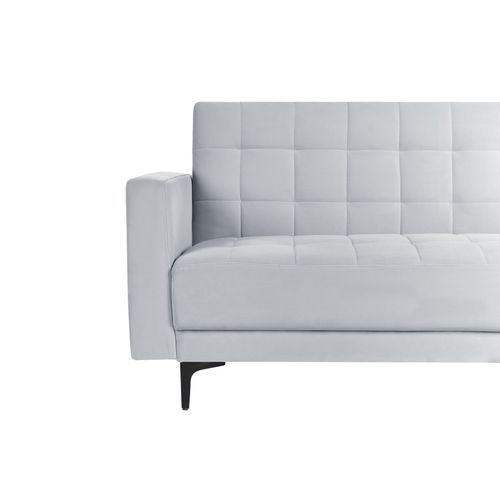 Canapé-lit D'angle Modulable 4 Places Aberdeen Velours Gris Clair Côté Gauche