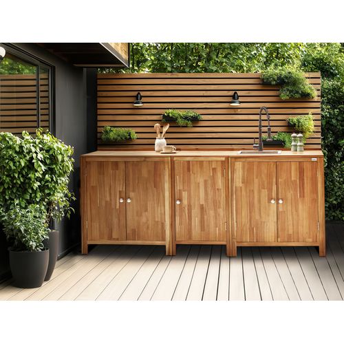 Meuble De Cuisine D'extérieur Venosa Acacia 50 Cm 50 Cm Marron