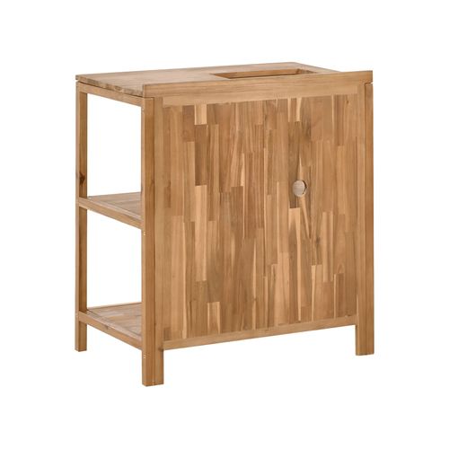 Ilot De Cuisine Extérieure Avec Évier Venosa Acacia Marron/noir Marron