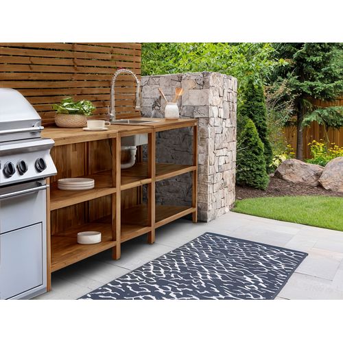 Ilot De Cuisine Extérieure Avec Évier Venosa Acacia Marron/argenté