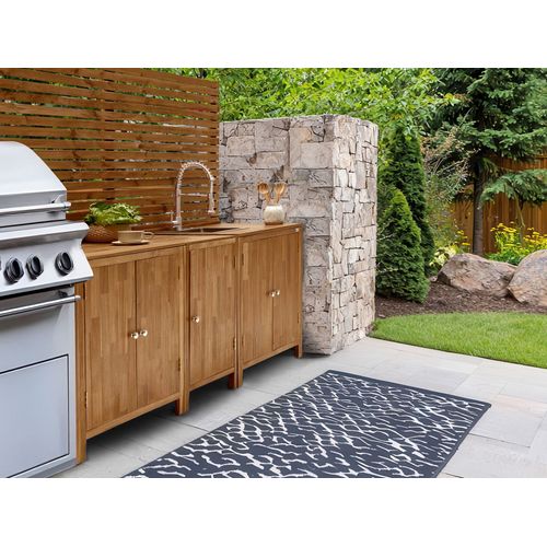 Meuble De Cuisine D'extérieur Avec Évier Venosa Acacia Marron/argenté