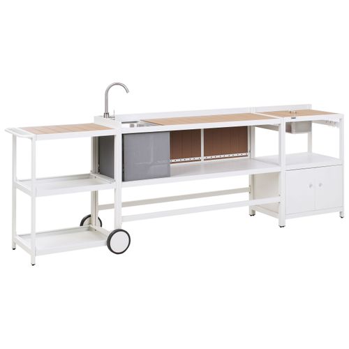 Cuisine D'extérieur 3 Pièces Avec Évier Ortisei Métal Blanc