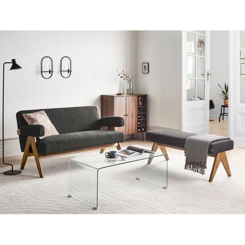 Banc Tamre Bouclé Noir/ Marron Foncé