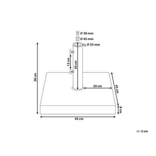 Socle De Parasol Cerzeto Gris Carré 30 Kg