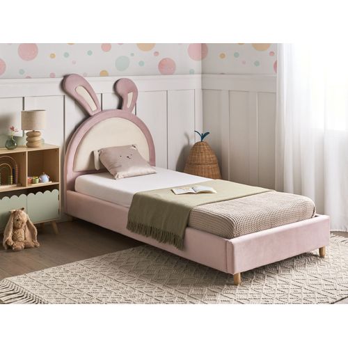Lit D'enfant Lapin Velours Lallias 90 X 200 Cm Rose