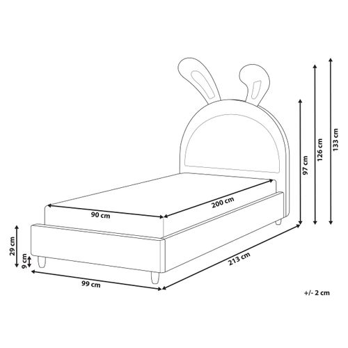Lit D'enfant Lapin Velours Lallias 90 X 200 Cm Rose