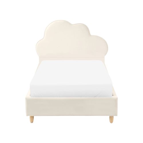 Lit D'enfant Nuage Velours Bellevue 90 X 200 Cm Beige Clair