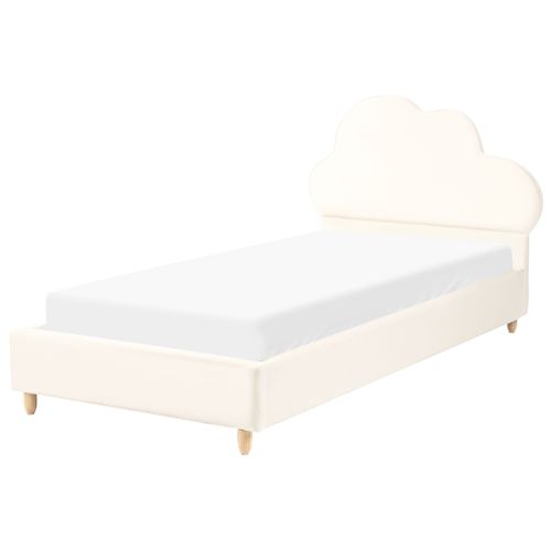 Lit D'enfant Nuage Velours Bellevue 90 X 200 Cm Beige Clair