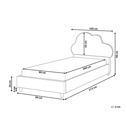 Lit D'enfant Nuage Bouclé Bellevue 90 X 200 Cm Blanc Cassé