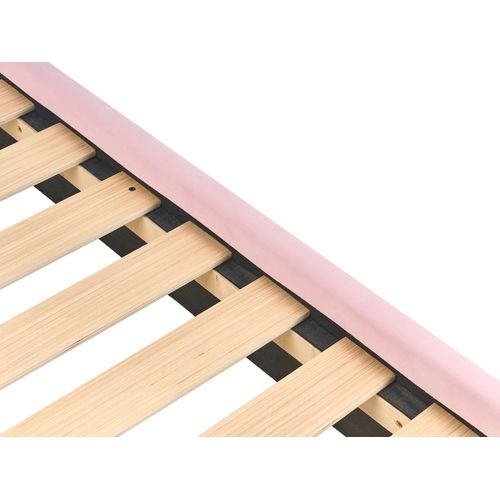 Lit D'enfant Coquillage Velours Neulise 90 X 200 Cm Rose