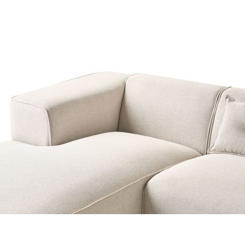 Canapé D'angle 3 Places Dolva Tissu Beige Clair Côté Droit