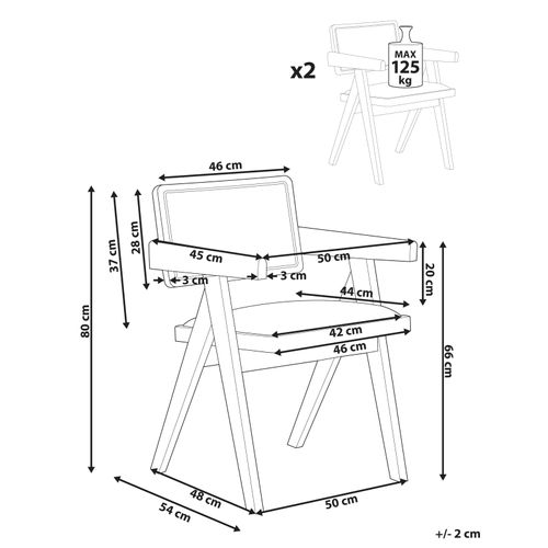 Lot De 2 Chaises De Salle à Manger Carmody Bois Marron Clair