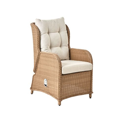 Ensemble De Salon De Jardin Avec Table Et Ottoman 2 Places Ponza Marron