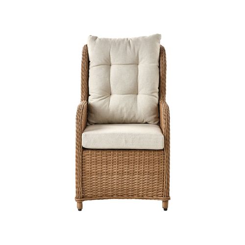 Ensemble De Salon De Jardin Avec Table Et Ottoman 2 Places Ponza Marron