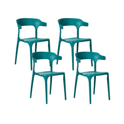 Lot De 4 Chaises De Jardin Gubbio Bleu Paon