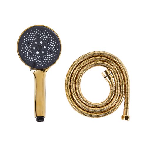 Kit De Pommeau De Douche Avec Tuyau Flexible Ichma 5 Modes Doré