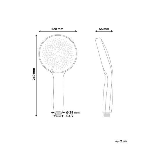Kit De Pommeau De Douche Avec Tuyau Flexible Ichma 5 Modes Doré